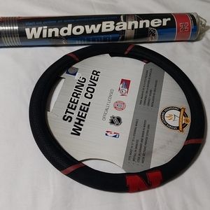 Nebraska Steering Wheel Cover and Window Banner